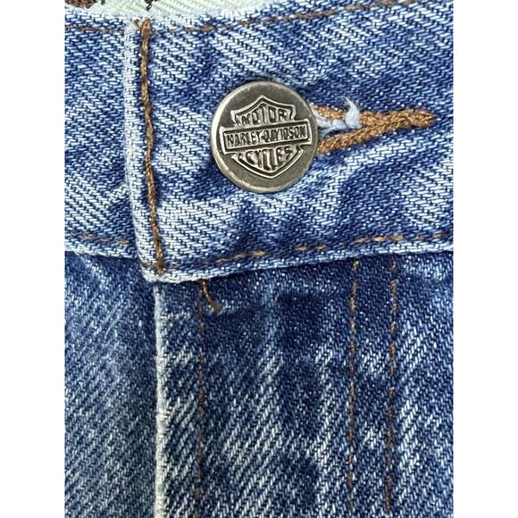 Harley Davidson Jeans Men’s Size 42x30 Blue Denim Motorcycle Biker Medium Wash - Picture 4 of 16